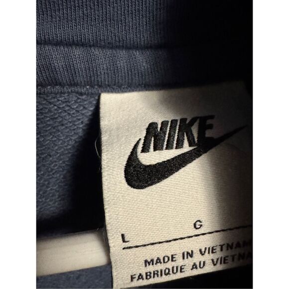 Nike Hoodie Mens L Large Blue Club Fleece Embroidered Logo Hooded Sweatshirt - Picture 3 of 3